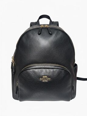 Coach Double Zip Pebbled Leather Backpack with Gold Hardware EUC